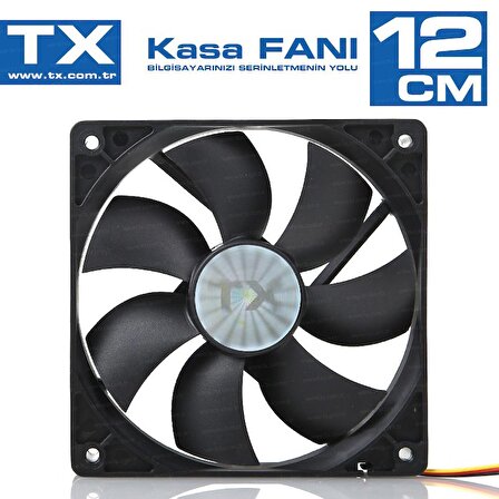 Tx TXCCF12BK 12 cm Fanlı Siyah Kasa Fanı