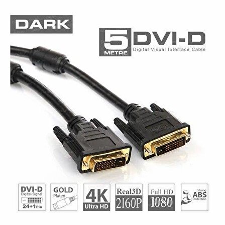 DARK DK-CB-DVIL500 5m DVI-D 24+1 ERKEK/ERKEK KABLO