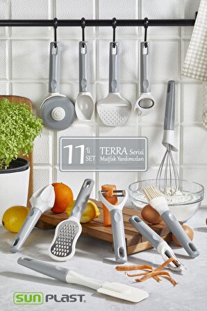 TERRA Mutfak Yardımcıları Serisi - Lüks Kaliteli BPA FREE Plastik Pratik Mutfak Gereçleri 11'li Set