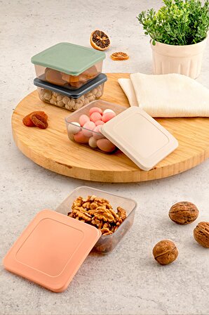 Piknik Kahvaltılık Mini Saklama Kabı Kapaklı 4'lü Set