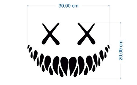 Craftidea® Monster Pencere Far Oto Siyah Tuning Sticker 20x30 cm Folyo Etiket Oto Sticker Araba Laptop Sticker