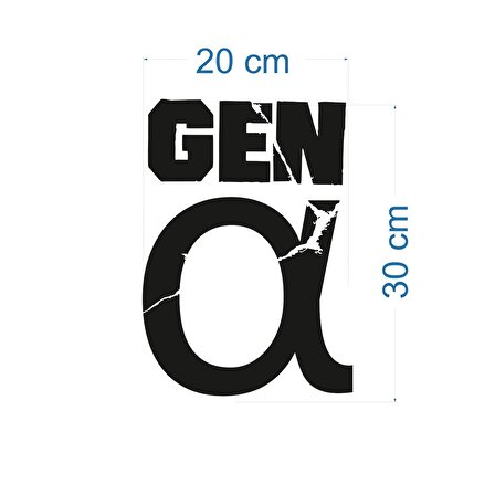 Craftidea® Gen Alfa Jenerasyonu Sticker Oto Tuning Sticker 20x30 cm Folyo Etiket