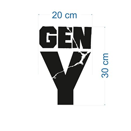 Craftidea® Gen Y Jenerasyonu Sticker Oto Tuning Sticker 20x30 cm Folyo Etiket