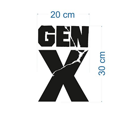 Craftidea® Gen X Jenerasyonu Sticker Oto Tuning Sticker 20x30 cm Folyo Etiket