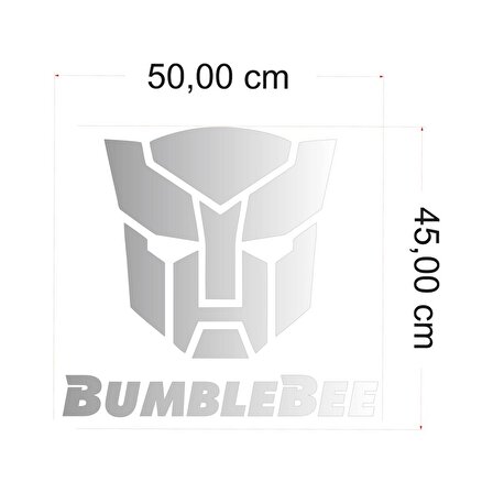 Craftidea® BumbleBee Krom Metalik Tuning Sticker 45x50 cm Folyo Etiket Oto Sticker Araba Buzdolabı Sticker