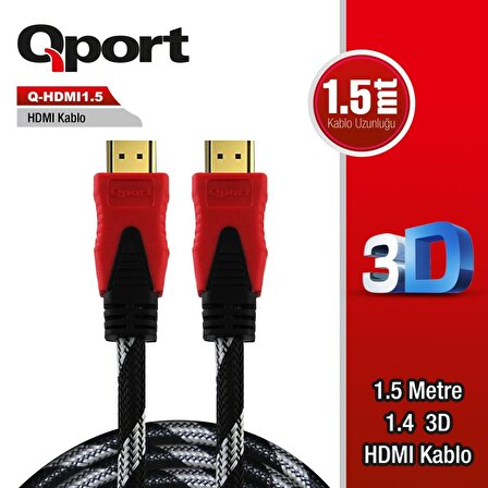 QPORT Q-HDMI1.5 1,5m HDMI KABLO,ALTIN UÇLU