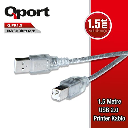 QPORT Q-PR1.5 1,5m USB 2.0 YAZICI KABLOSU