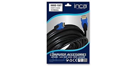 Inca IMHD-150T 15 Metre 4K 1,4 V 3 D Altın Uçlu HDMI Kablo