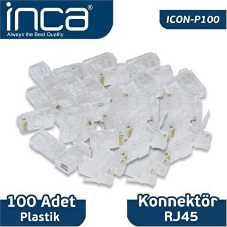Inca RJ-45 100 Adet Plastik Konnektör ICON-P100