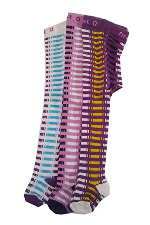 Lababy Kız Bebek Çocuk Renkli Külotlu Çorap 3 lü Paket