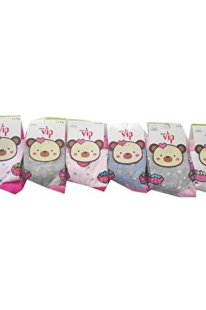 Lababy Renkli Desenli Kız Bebek Soket Çorap 6 lı Paket