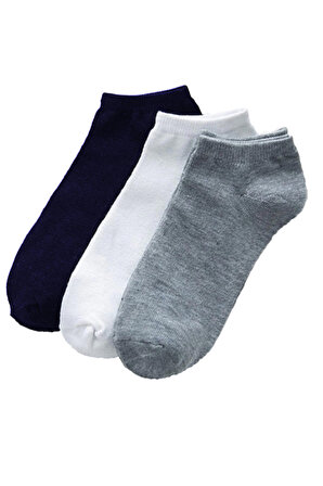 3lü Unisex Kısa Patik Çorap Ekonomik Pamuklu Spor Çorabı