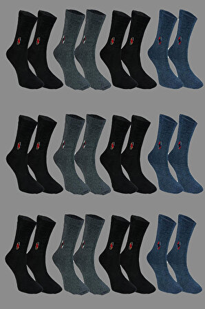 12li Erkek Uzun Soket Çorap Pamuklu Renkli Ekonomik Sıkmayan 