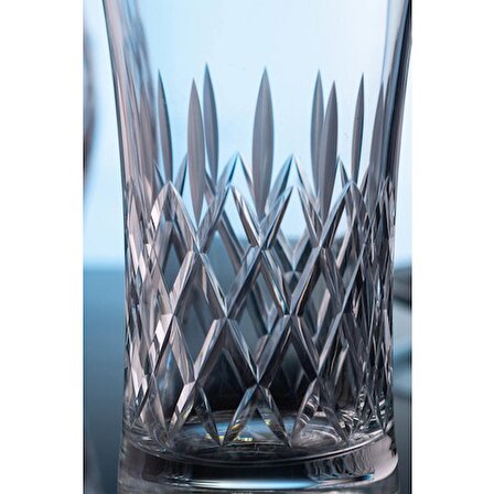Kcd Delux Sade Kesme El Dekor Yaldızlı 6 Adet Desenli Su Bardağı Takımı