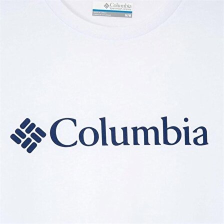 Columbia CSC M Basic Big Logo Brushed SS Tee Erkek Tişört Beyaz CS0287-100