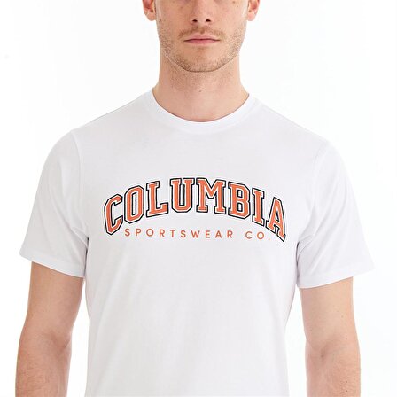 Columbia Csc M Varsity Arch 2 Ss Tee Beyaz T-Shirt