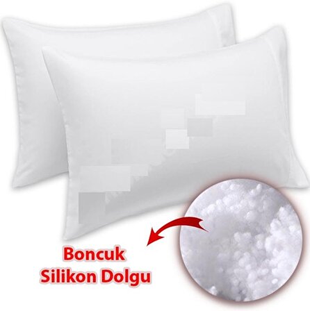 Otel Tipi Boncuk Silikonlu Yastık Akfil 63 Tel Dokuma %100 Pamuk 50x70 Cm