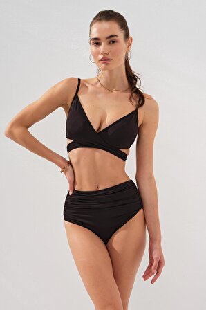 Sasha Belden Bağlamalı Bikini Siyah 231236