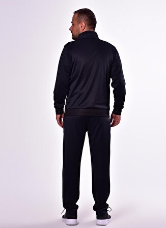 Lotto W1115-Brando Suit Dik Yaka Bağlamalı Standart Kalıp İçi Polarlı Siyah Erkek Eşofman Takımı