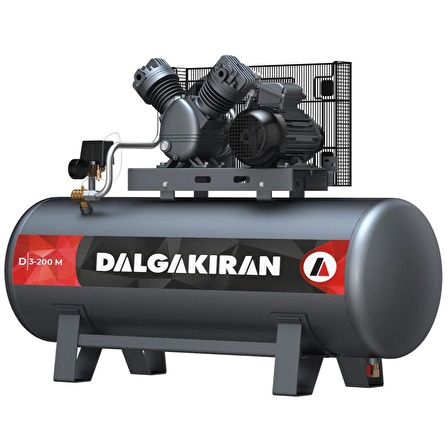 Dalgakıran 200 Lt. Kompresör 220 Volt 2,2Kw/3Hp Tek Kademeli 7 Bar D3-200M