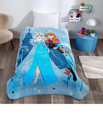 Taç Disney Frozen Tek Kişilik Polar Battaniye Mavi 160 x 220 cm