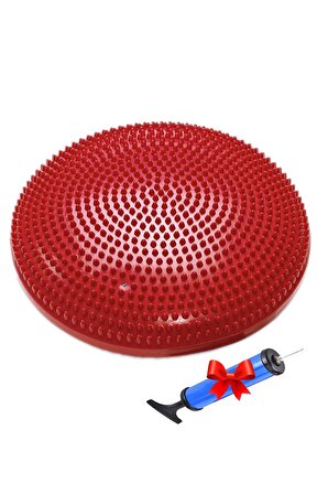 Gymo Pompalı Denge Yastığı Balance Disk Denge Pedi 33cm Kırmızı