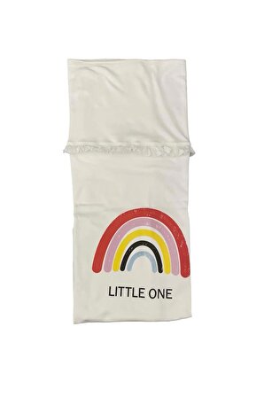 Aziz Bebe Pamuklu Gökkuşağı Desenli 80x90 cm Bebek Battaniyesi Çok Renkli