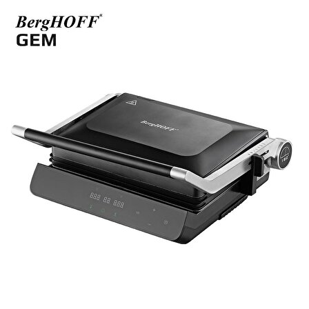BergHOFF GEM TITAN Siyah Çelik Kapaklı Contact Izgara ve Tost Makinesi - 7950601