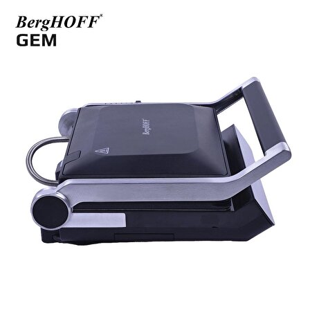 BergHOFF GEM TITAN Siyah Çelik Kapaklı Contact Izgara ve Tost Makinesi - 7950601