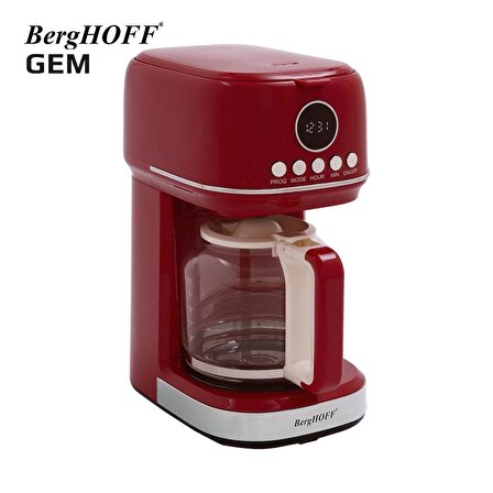 BergHOFF GEM RETRO 15 bardak Kırmızı Filtre Kahve Makinesi - 7950402