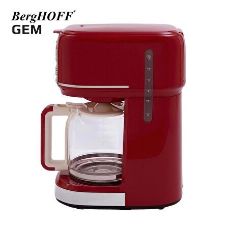 BergHOFF GEM RETRO 15 bardak Kırmızı Filtre Kahve Makinesi - 7950402