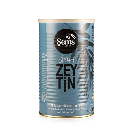 Şems Yağlı Siyah Sele Zeytin 900 Gr -261-290 Kalibre