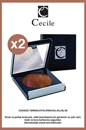 Cecile Cooked Terracotta-Işıltılı Yansımalı Allık Seti No:8