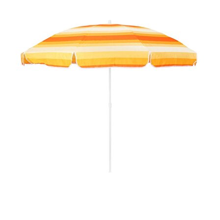 Turuncu Sarı Çizgili 2 Metre Şemsiye - Plaj Şemsiyesi - Bahçe Balkon Şemsiye G1S