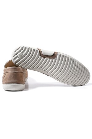 Olympos Toprak Nubuk Hakiki Deri Erkek Loafer Ayakkabı