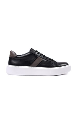 Fazer Siyah-Gri Hakiki Deri Erkek Spor (Sneaker) Ayakkabı