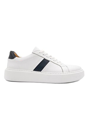 Fazer Beyaz-Siyah Hakiki Deri Erkek Spor (Sneaker) Ayakkabı