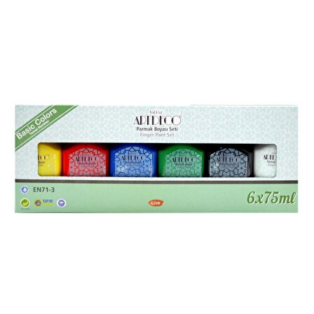 Artdeco Parmak Boyası Seti 6x75 ml Temel Renkler