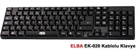 Elba EK-020 Q Usb Siyah Türkçe Kablolu Standart Klavye