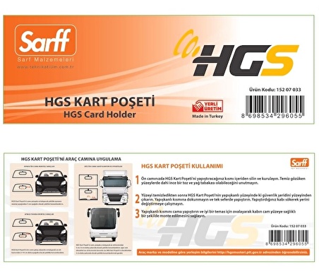 SARFF HGS KART POŞETİ 12cmx4cm 25 ADET