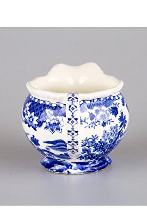 Seaforth Mavi Woods Burslem Manzaralı Antika Porselen Sütlük