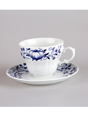 Bavaria Porzellan Wunsiedel Mavi Soğan Desen Antika Çay Fincanı