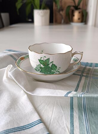 Nurantik Herend Çay Fincanı  Yeşil