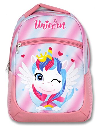 Cennec Üç Gözlü Pembe Renkli Sevimli Unicorn Kız Çocuk İlkokul Okul Çantası