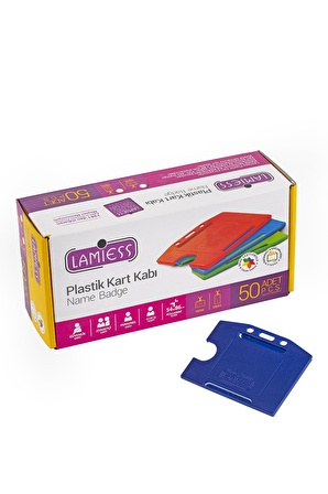 Lamiess  Lms 214 Yatay Plastik Kart Kabı Lacivert 50'Li