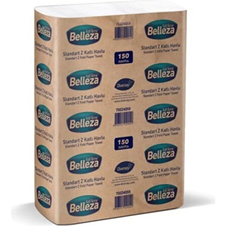 Belleza Standart Z Katlama Kağıt Havlu 20,5X21,5 cm 150' Li 12 Paket