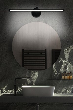 D-Light Metal Modern Ayna Üstü Duvar Siyah Aplik 