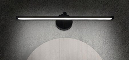 D-Light Metal Modern Ayna Üstü Duvar Siyah Günışığı Aplik 