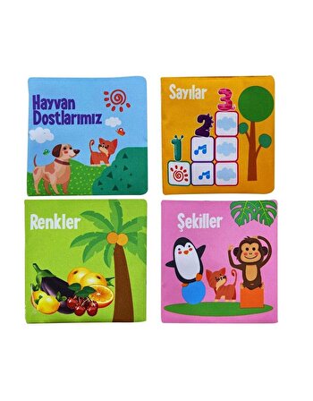 Birlik Oyuncak Bebeğimin İlk Kitap Seti Hışırtılı Bez Kitap 4 Çeşit