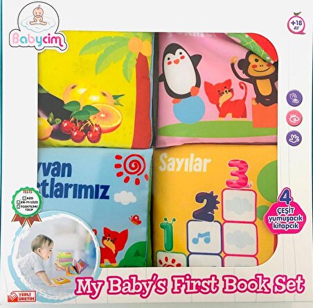 Birlik Oyuncak Bebeğimin İlk Kitap Seti Hışırtılı Bez Kitap 4 Çeşit